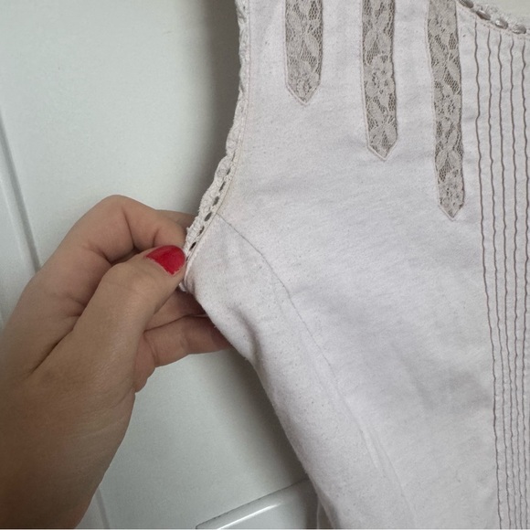 Vintage coastal cowgirl White Sleeveless Button-Up Top M prairie - Picture 5 of 7